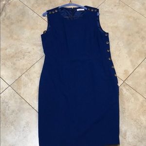 Calvin Klein Blue Fitted Dress